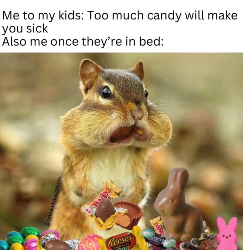 Me to my kids: Too much candy will make you sick Also me once they're in bed: @oneawkwardmom Reese's PEANUT BUTTER SHEY'S