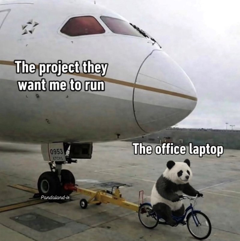 The project they want me to run 0953 ETORS The office laptop Pandaland-ir