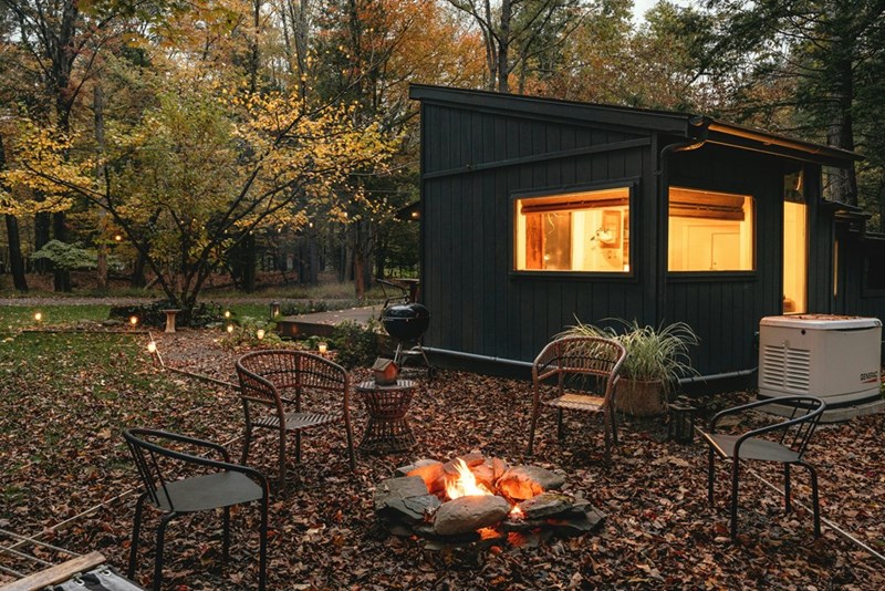 a small cabin in the woods
