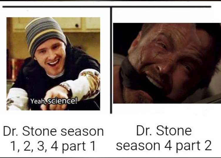 Yeah Science! Dr. Stone season 1, 2, 3, 4 part 1 Dr. Stone season 4 part 2