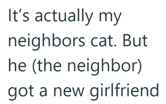 It's actually my neighbors cat. But he (the neighbor) got a new girlfriend