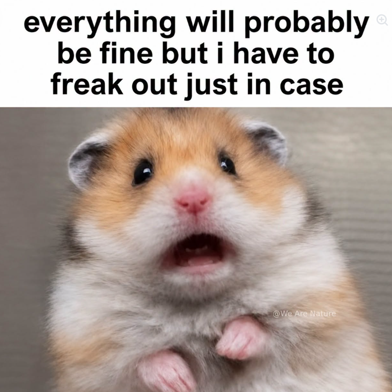 everything will probably be fine but i have to freak out just in case @We Are Nature