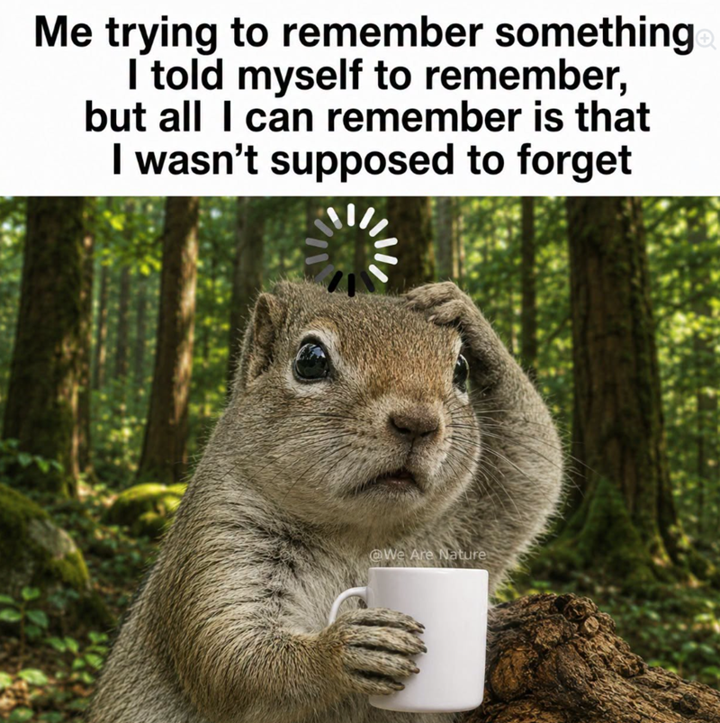Me trying to remember something I told myself to remember, but all I can remember is that I wasn't supposed to forget @We Are Nature