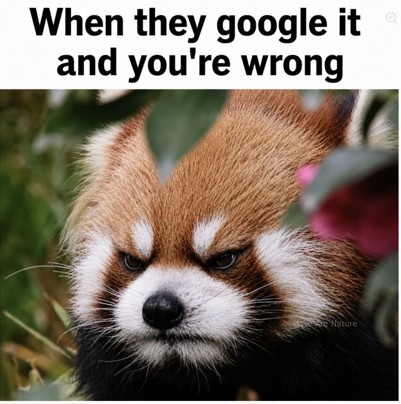 When they google it and you're wrong We Are Nature