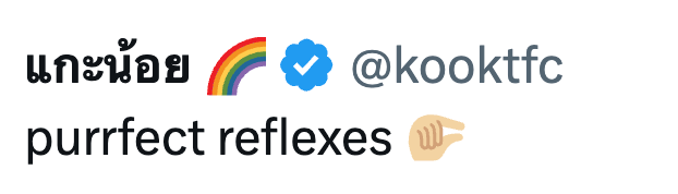 แกะน้อย › @kooktfc purrfect reflexes