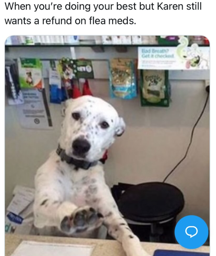 When you're doing your best but Karen still wants a refund on flea meds. Bad Breath? Get it checked о