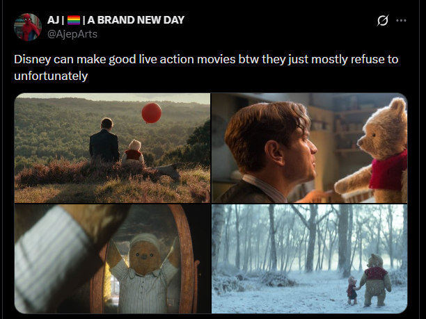 AJI IA BRAND NEW DAY @AjepArts 0 Disney can make good live action movies btw they just mostly refuse to unfortunately