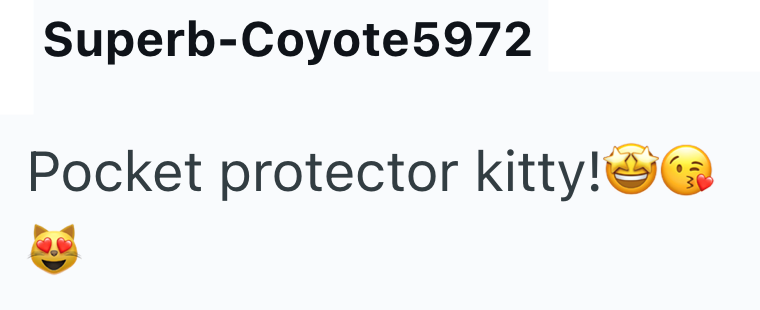 Superb-Coyote 5972 Pocket protector kitty!