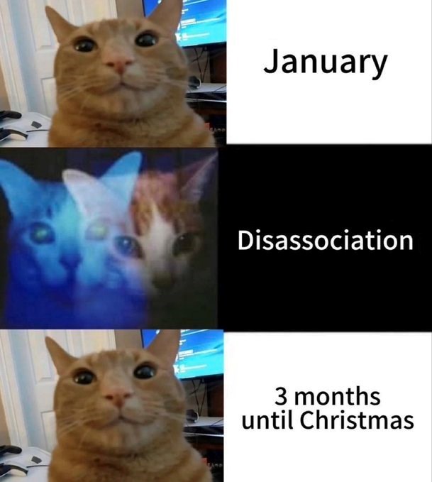January Disassociation 3 months until Christmas