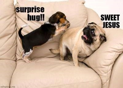 surprise hug!! SWEET JESUS