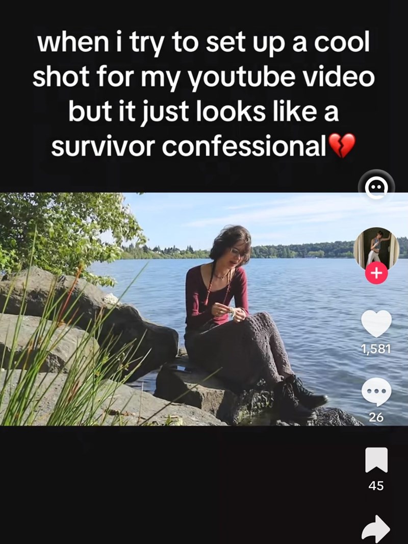 when i try to set up a cool shot for my youtube video but it just looks like a survivor confessional❤ 45 55 1,581 26 +