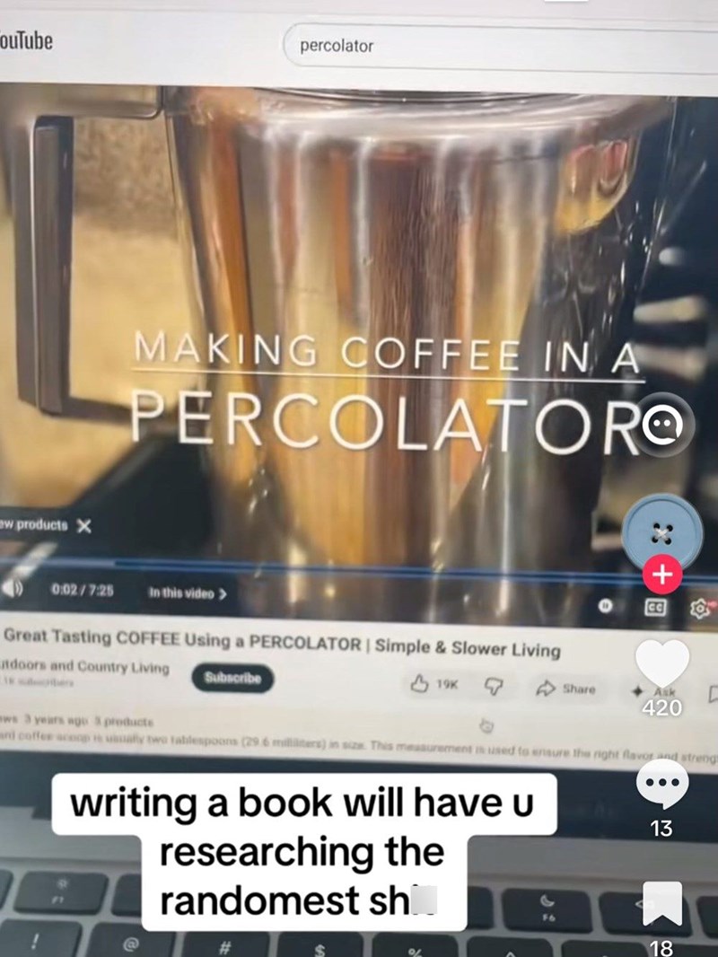 ouTube percolator w products X MAKING COFFEE IN A PERCOLATORO 0:02/7:25 In this video Great Tasting COFFEE Using a PERCOLATOR | Simple & Slower Living tdoors and Country Living Subscribe 1944 + CC Share Ask 420 mws 3 years ago 3 products nd coffee scoop is usually two tablespoons (29.6 mililiters) in size. This measurement is used to ensure the right flavor and streng writing a book will have u researching the randomest sh F6 13 18