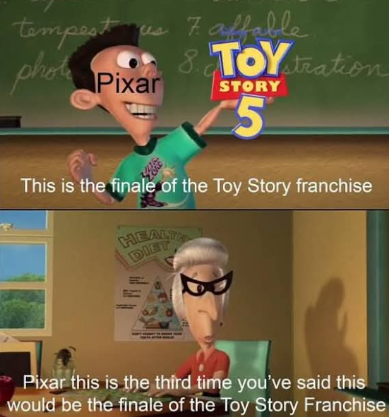 tempest us 7. affable 8.TOYstration pho Pixar STORY 5 This is the finale of the Toy Story franchise HEALTH DIET Pixar this is the third time you've said this would be the finale of the Toy Story Franchise