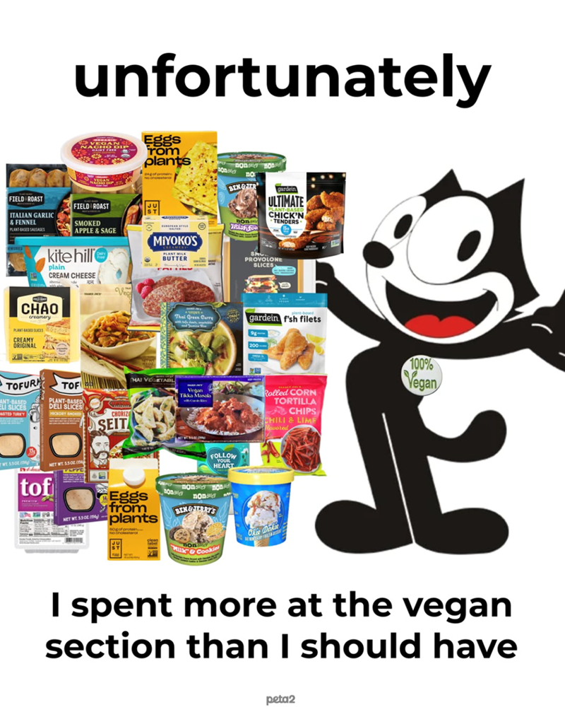 unfortunately FRA FIELD ROAST ITALIAN GARLIC & FENNEL PLANT-BASED SAUSAGES FIELD ROAST SMOKED APPLE & SAGE kite hill plain CREAM CHEESE CHAO creamery PLANT-BASED SLICES 27 CREAMY ORIGINAL S Eggs rom plants of protein No cholesterol ST попок пов по BEN&TER non e Mish foo gardein ULTIMATE PLANT-BASED CHICK'N TENDERS MIYOKO'S CREAMERY PLANT MILK BUTTER Ve Thai Green G en Curry TOFUR ANT-BASED ELI SLICES ASTED TURKY TOF PLANT-BASED DELI SLICES HICKORY SHOKED CHORIZ SEIT 15 WT. 550E (154)> NET WT 550