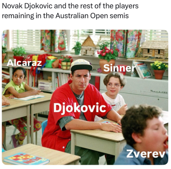 Novak Djokovic and the rest of the players remaining in the Australian Open semis Alcaraz Djokovic Sinner Zverev