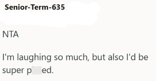 Senior-Term-635 NTA I'm laughing so much, but also I'd be super ped.