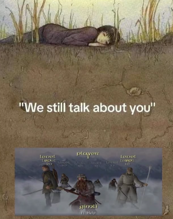 "We still talk about you" Level 120el Lazel 90 90 player gimli FI Help Level 1e201 16