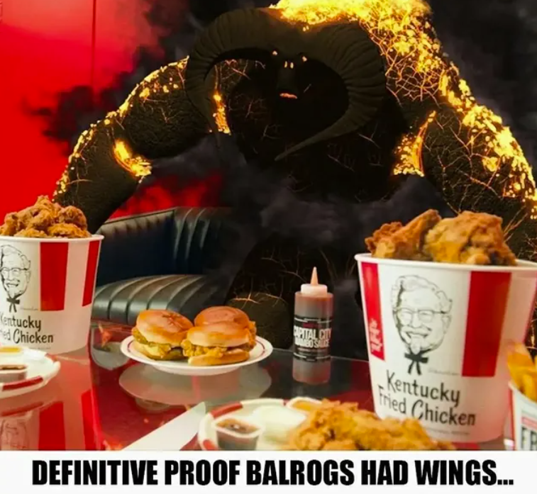Kentucky ed Chicken CAPITAL CITY 4331 Kentucky Fried Chicken DEFINITIVE PROOF BALROGS HAD WINGS...
