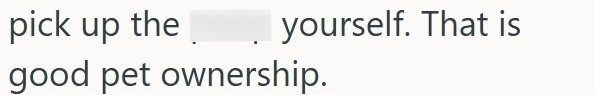 pick up the yourself. That is good pet ownership.