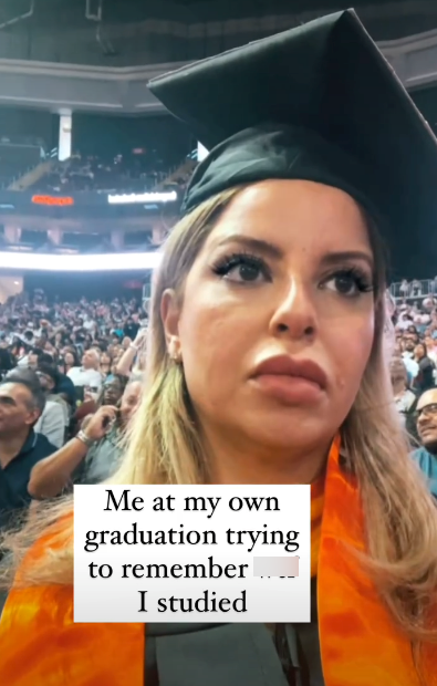 Me at my own graduation trying to remember I studied