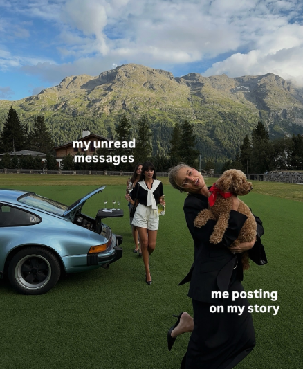my unread messages me posting on my story