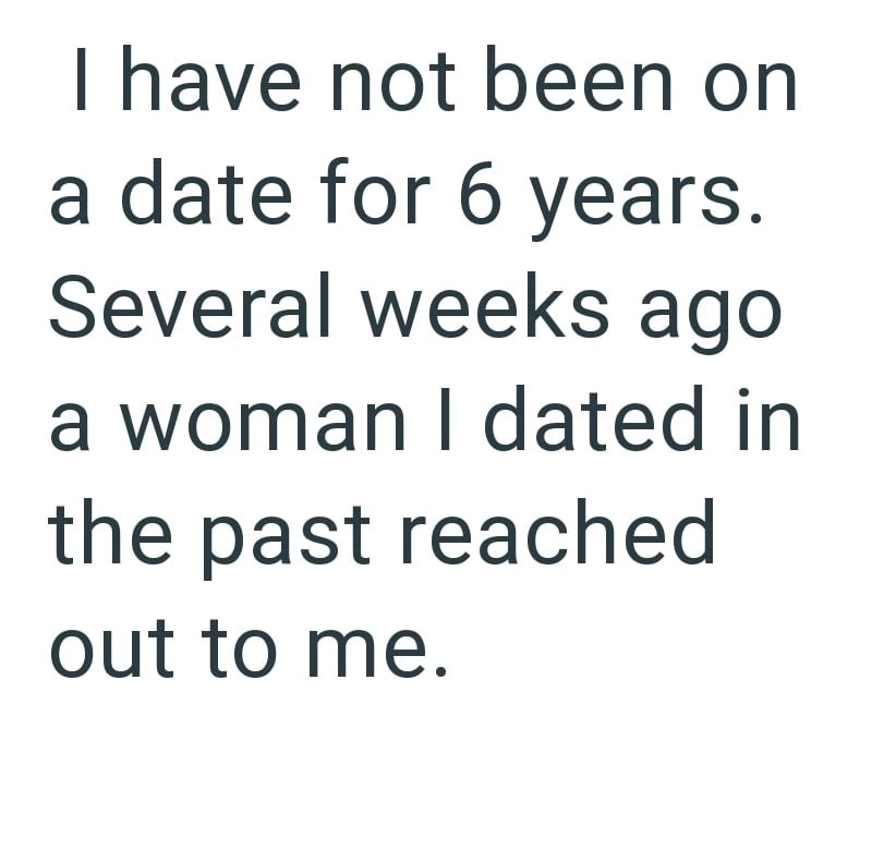 I have not been on a date for 6 years. Several weeks ago a woman I dated in the past reached out to me.