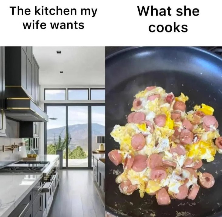 The kitchen my wife wants What she cooks