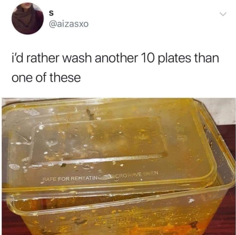 S @aizasxo i'd rather wash another 10 plates than one of these SAFE FOR REHEATING CROWAVE OVEN