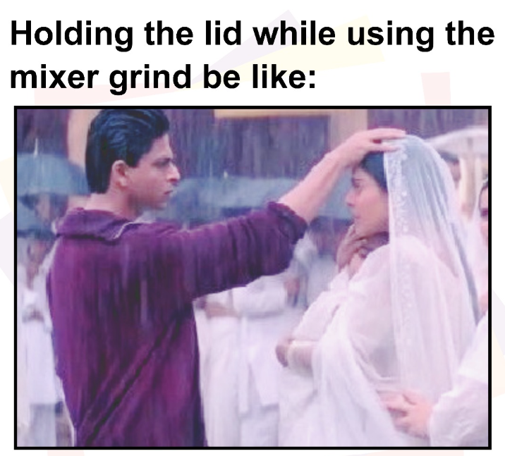 Holding the lid while using the mixer grind be like:
