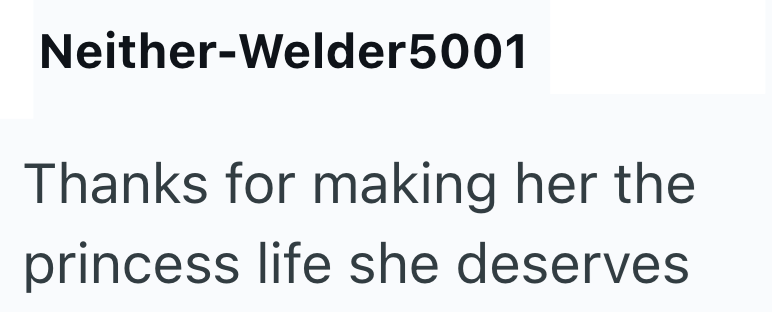 Neither-Welder 5001 Thanks for making her the princess life she deserves