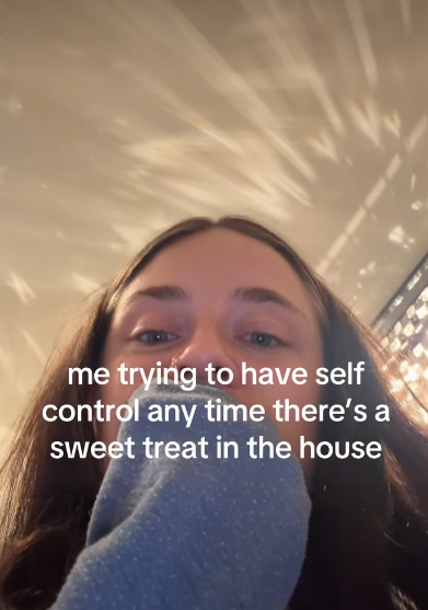 me trying to have self control any time there's a sweet treat in the house
