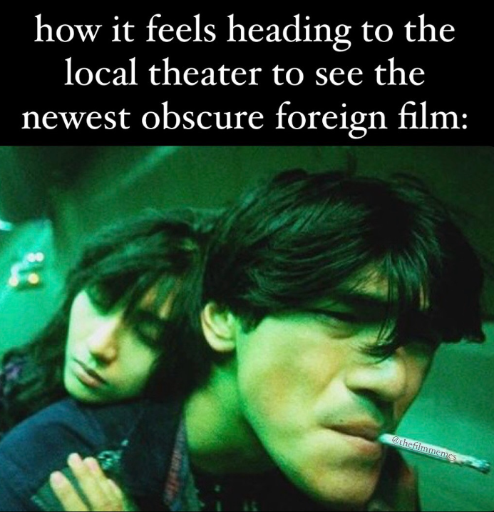 how it feels heading to the local theater to see the newest obscure foreign film: thefilmmemes