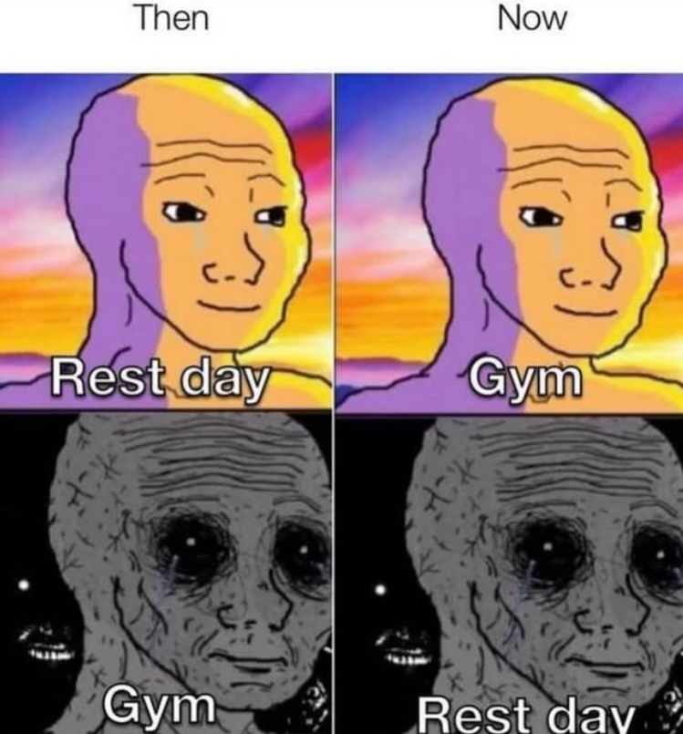 Then Now Rest day 北 Gym Gym Rest day に