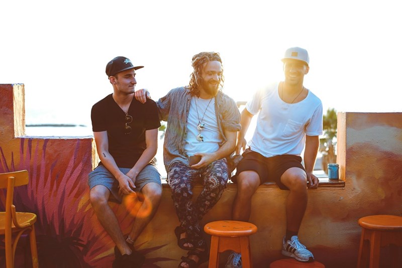 three man laughing