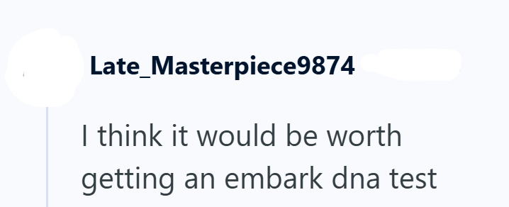 Late Masterpiece9874 I think it would be worth getting an embark dna test
