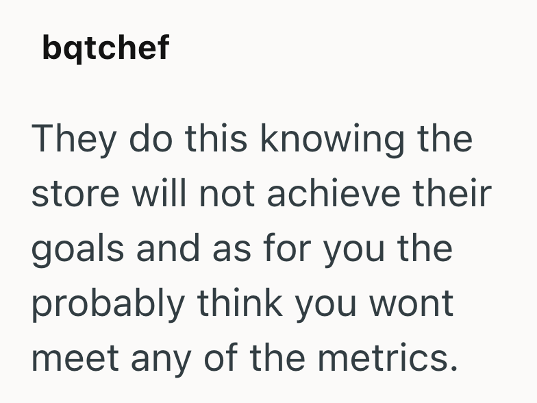 bqtchef They do this knowing the store will not achieve their goals and as for you the probably think you wont meet any of the metrics.
