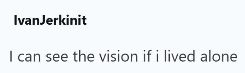 IvanJerkinit I can see the vision if i lived alone