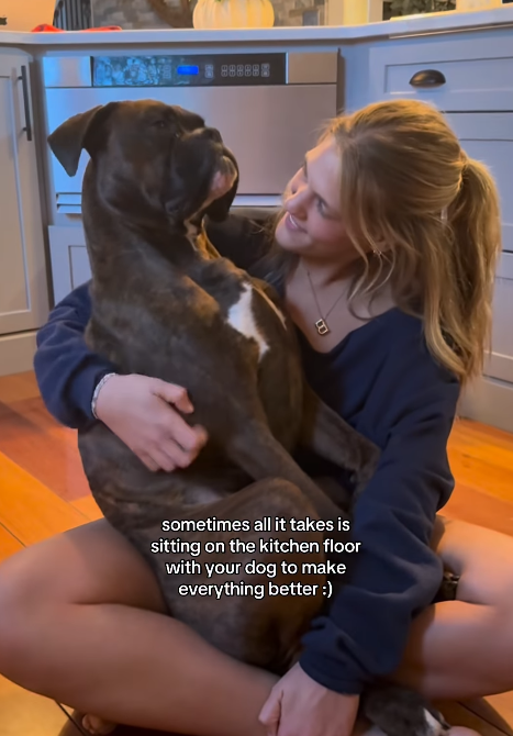 B sometimes all it takes is sitting on the kitchen floor with your dog to make everything better :)