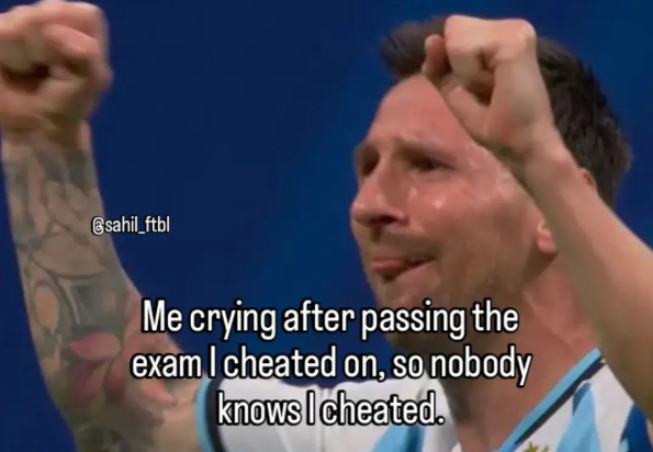 @sahil_ftbl Me crying after passing the exam I cheated on, so nobody knows I cheated.