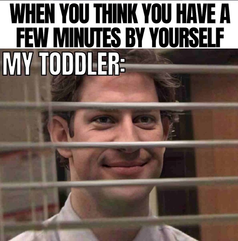 WHEN YOU THINK YOU HAVE A FEW MINUTES BY YOURSELF MY TODDLER: