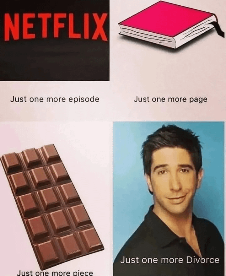 NETFLIX Just one more episode Just one more page Just one more Divorce Just one more piece
