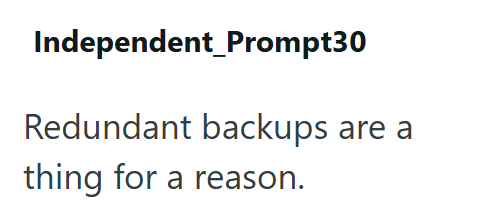 Independent_Prompt30 Redundant backups are a thing for a reason.