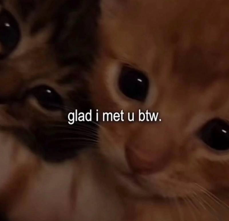 glad i met u btw.