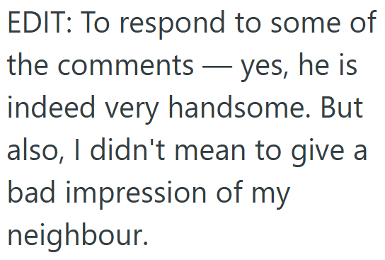 EDIT: To respond to some of the comments - yes, he is indeed very handsome. But also, I didn't mean to give a bad impression of my neighbour.