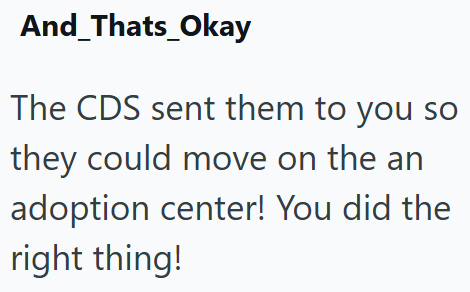 And Thats Okay The CDS sent them to you so they could move on the an adoption center! You did the right thing!