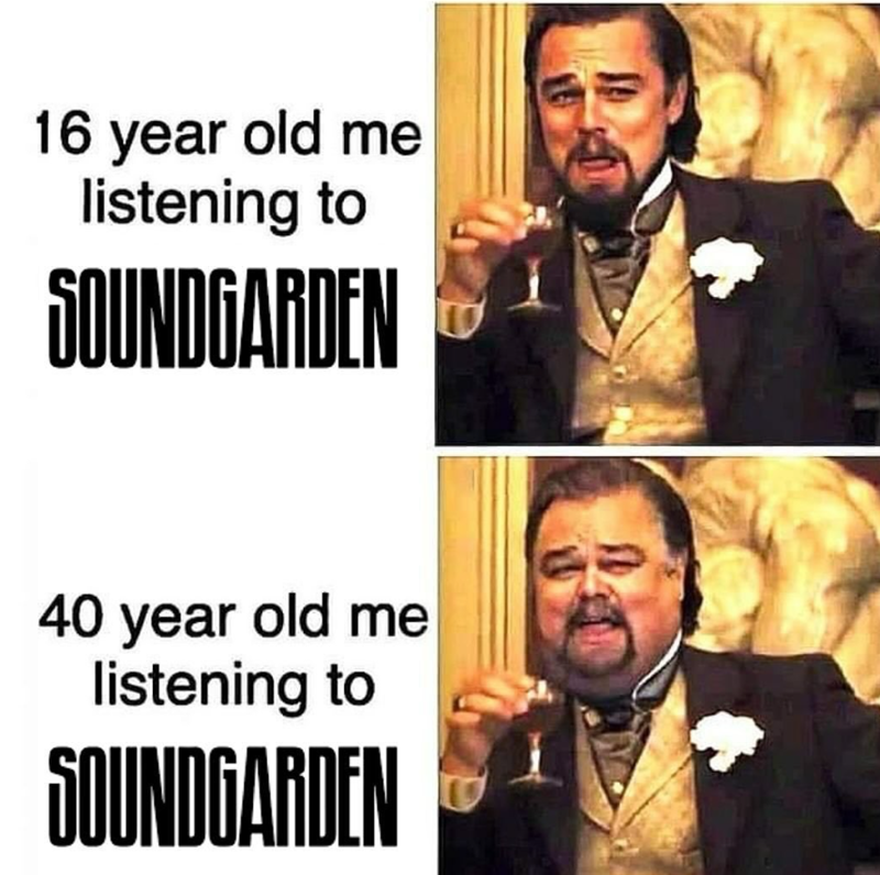16 year old me listening to SOUNDGARDEN 40 year old me listening to SOUNDGARDEN
