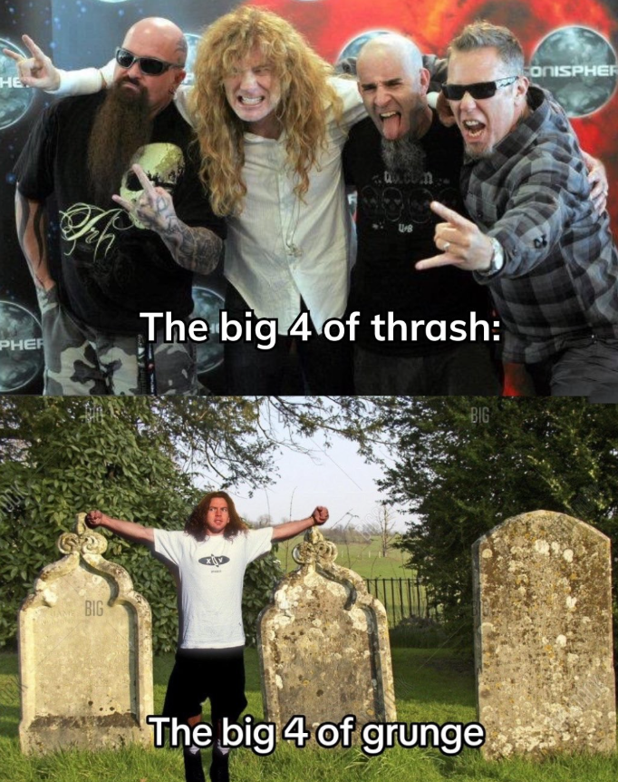 HE PHER BIG ԱԿՑ The big 4 of thrash: BIG The big 4 of grunge ONISPHER