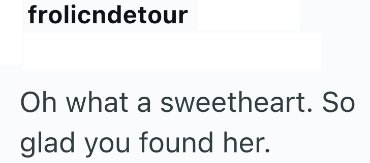 frolicndetour Oh what a sweetheart. So glad you found her.