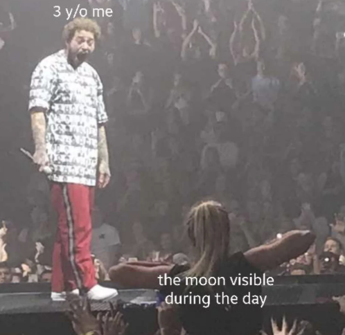 3 y/o me the moon visible during the day
