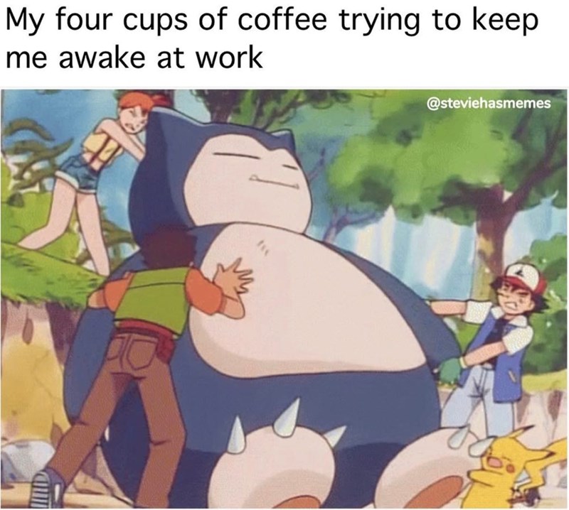 UND My four cups of coffee trying to keep me awake at work @steviehasmemes
